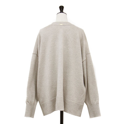OLBIA Vネック プルオーバー / ニット 長袖 オーバーサイズ ウール カシミヤ シルク