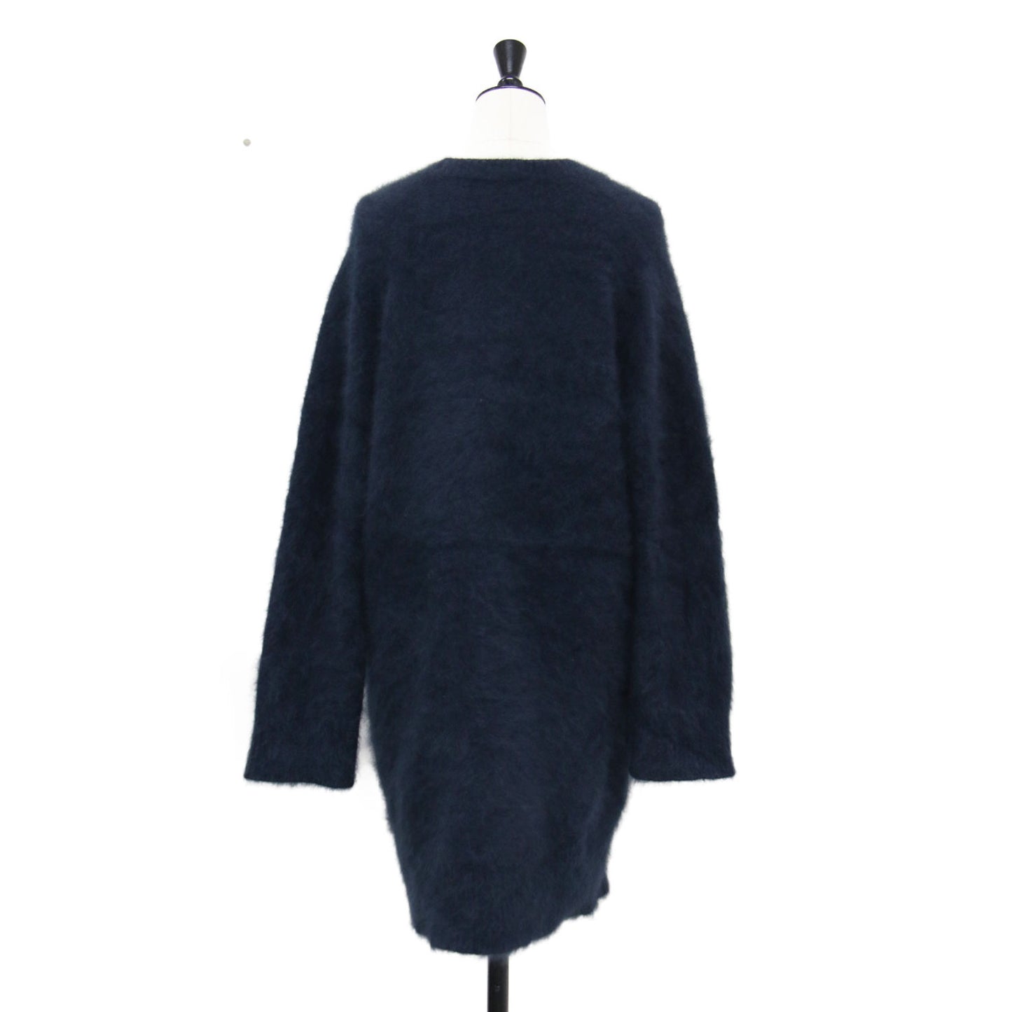 21秋冬 Cashmere Mix Fur 深V プルオーバー / ニット チュニック丈 長袖 Vネック カシミヤ ミックス ファー