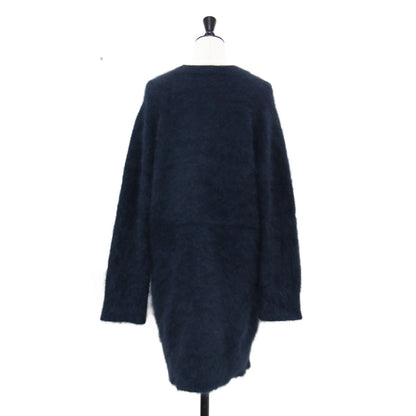 21秋冬 Cashmere Mix Fur 深V プルオーバー / ニット チュニック丈 長袖 Vネック カシミヤ ミックス ファー