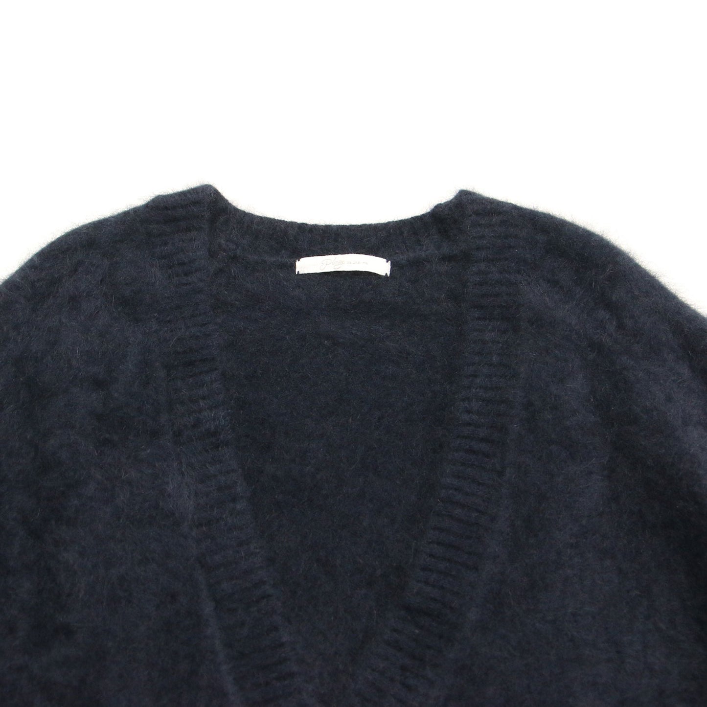 21秋冬 Cashmere Mix Fur 深V プルオーバー / ニット チュニック丈 長袖 Vネック カシミヤ ミックス ファー