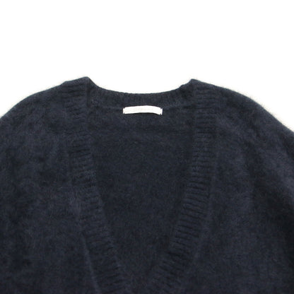 21秋冬 Cashmere Mix Fur 深V プルオーバー / ニット チュニック丈 長袖 Vネック カシミヤ ミックス ファー