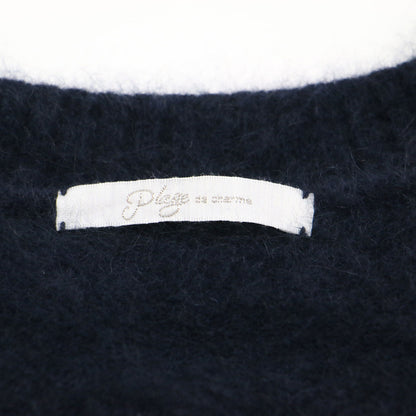 21秋冬 Cashmere Mix Fur 深V プルオーバー / ニット チュニック丈 長袖 Vネック カシミヤ ミックス ファー