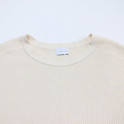 ビッグワッフル オーバーサイズ プルオーバー カットソー / Tシャツ 長袖 クルーネック コットン