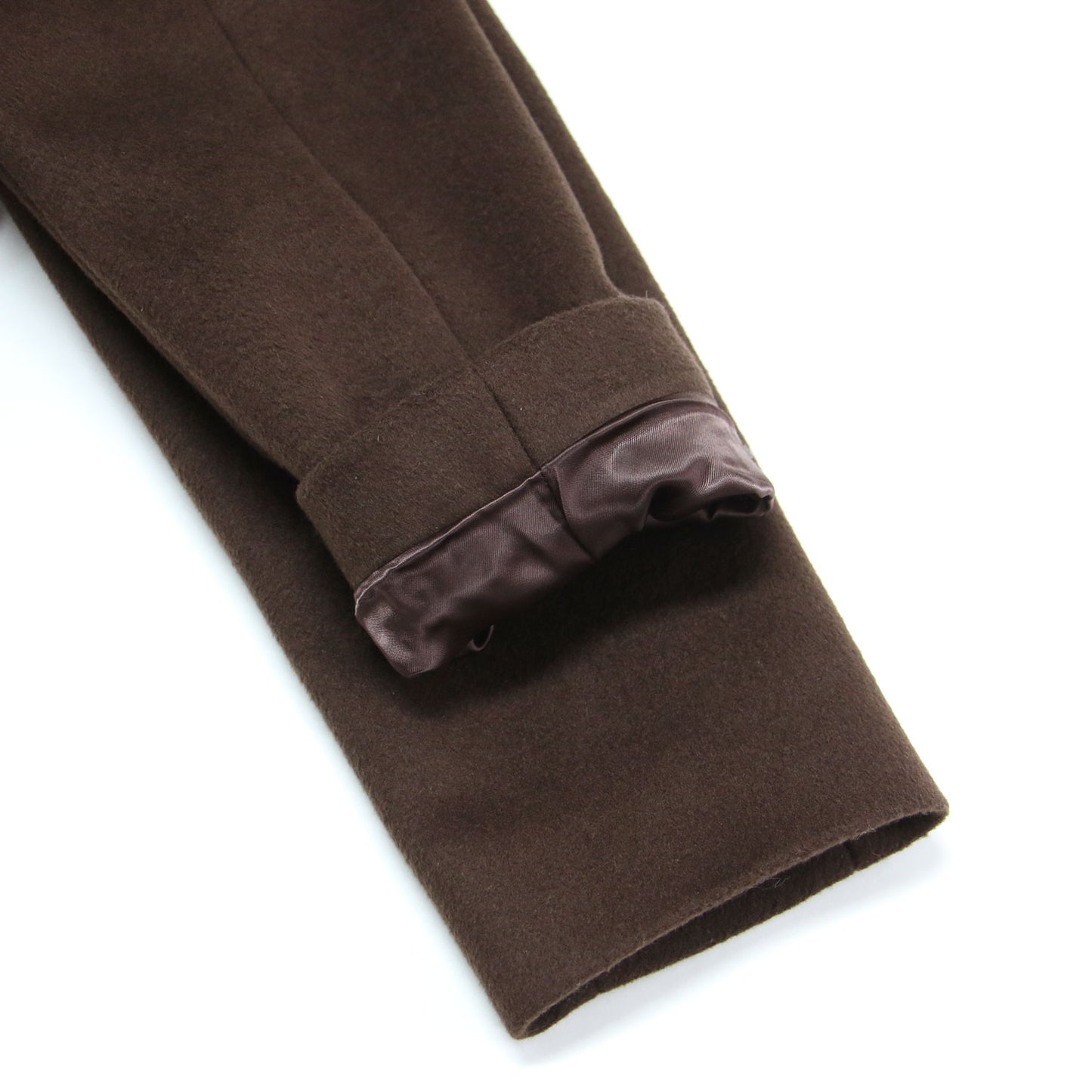 ウール ナイロン ノーカラー コート / ロング Vネック Iライン