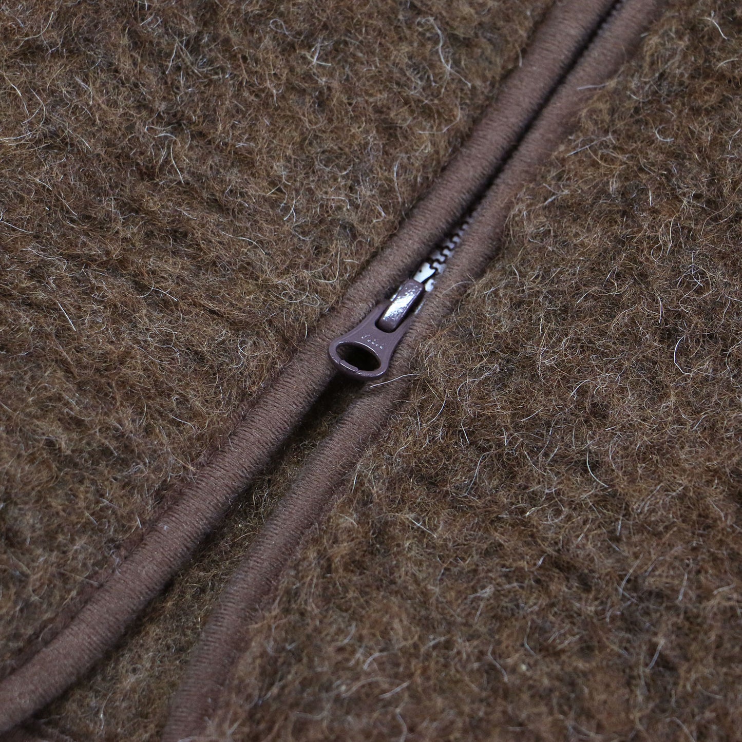 ウール ボア ロング ベスト / ジップアップ Vネック パイピング ポケット