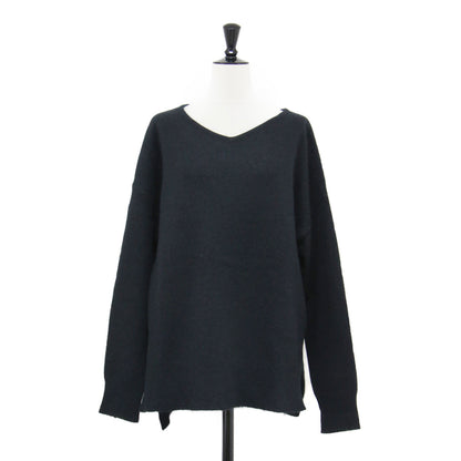 Vネック ファー ニット / プルオーバー 長袖 ウール アンゴラ