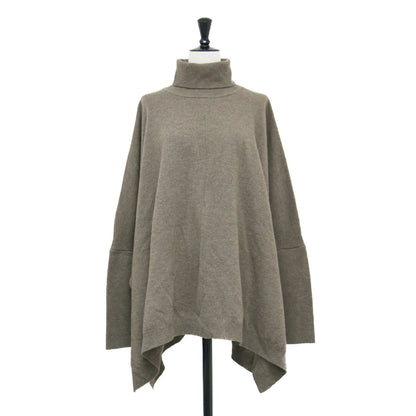 20秋冬 ニット ポンチョ / knit poncho プルオーバー 長袖 タートルネック ワイド オーバーサイズ ウール