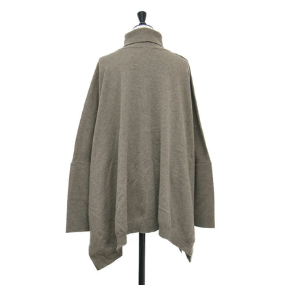 20秋冬 ニット ポンチョ / knit poncho プルオーバー 長袖 タートルネック ワイド オーバーサイズ ウール