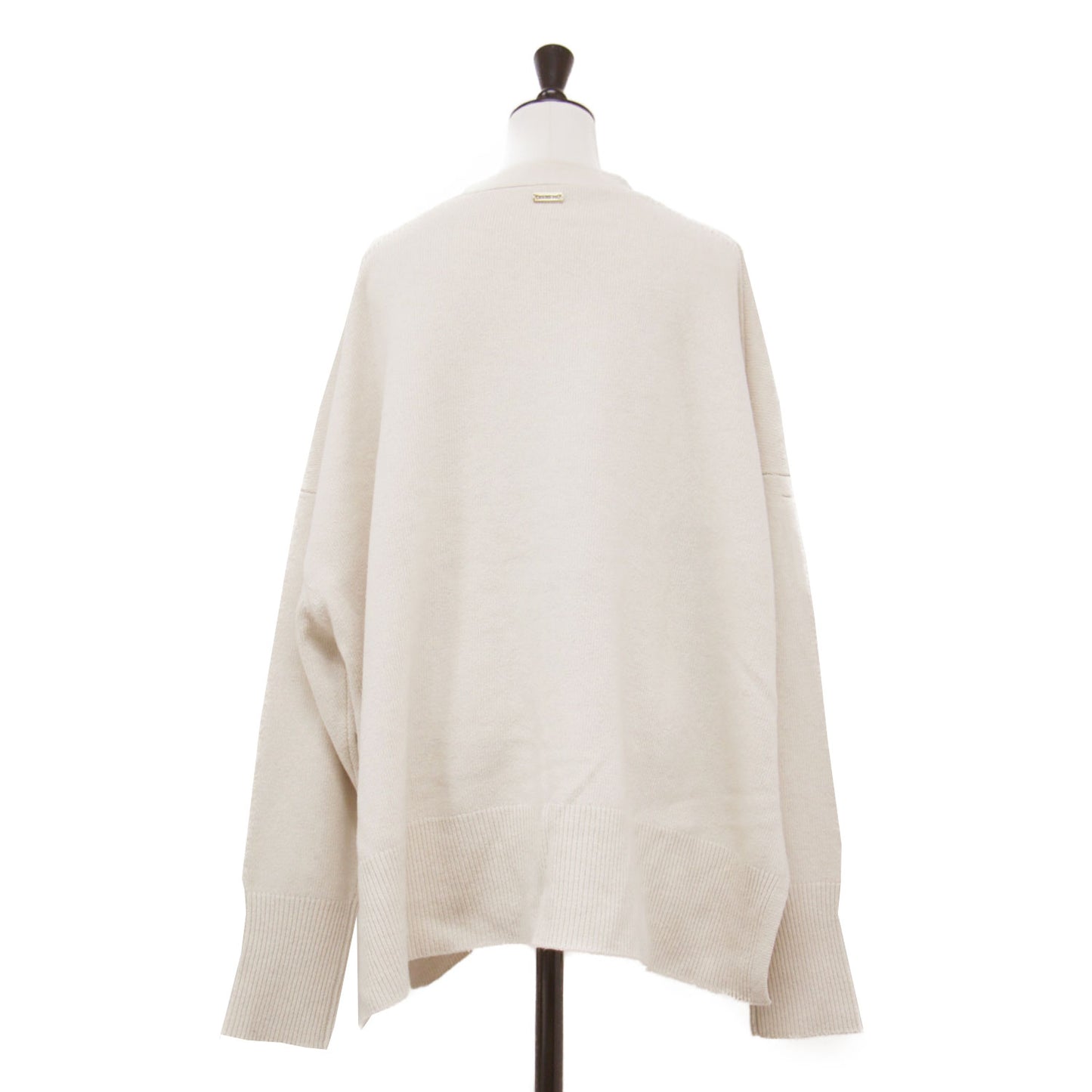 Vネック ワイド カーディガン / ニット 長袖 オーバーサイズ ウール コットン