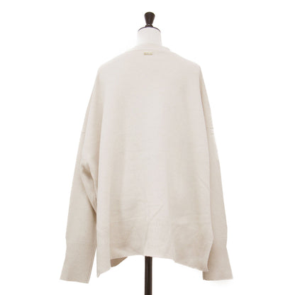 Vネック ワイド カーディガン / ニット 長袖 オーバーサイズ ウール コットン