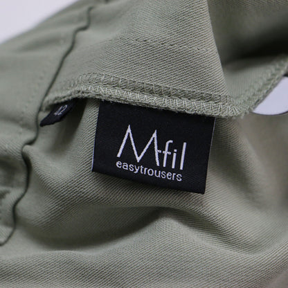 × M・fil 洗えるアンクル丈 パンツ / プルオンパンツ テーパード ウエストゴム コットン