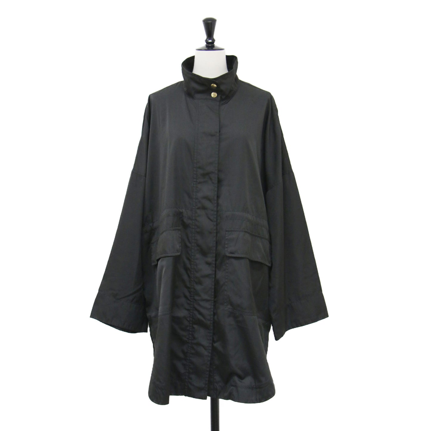 スタンドカラー ライト コート / ジャケット ミドル丈 ポンチョ