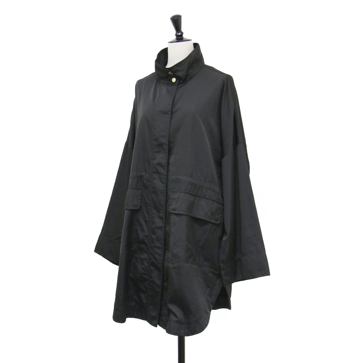 スタンドカラー ライト コート / ジャケット ミドル丈 ポンチョ