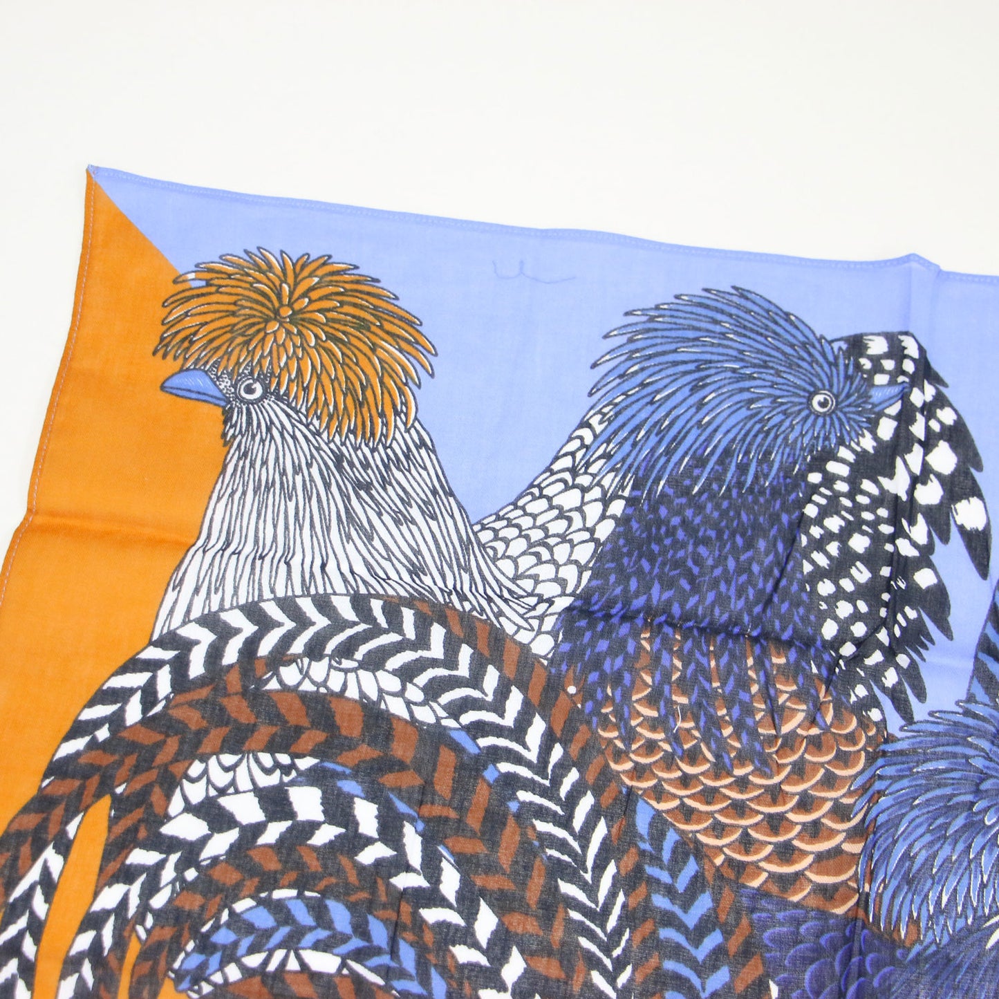 クジャク柄 コットン スカーフ / ストール 正方形 プリント 鳥