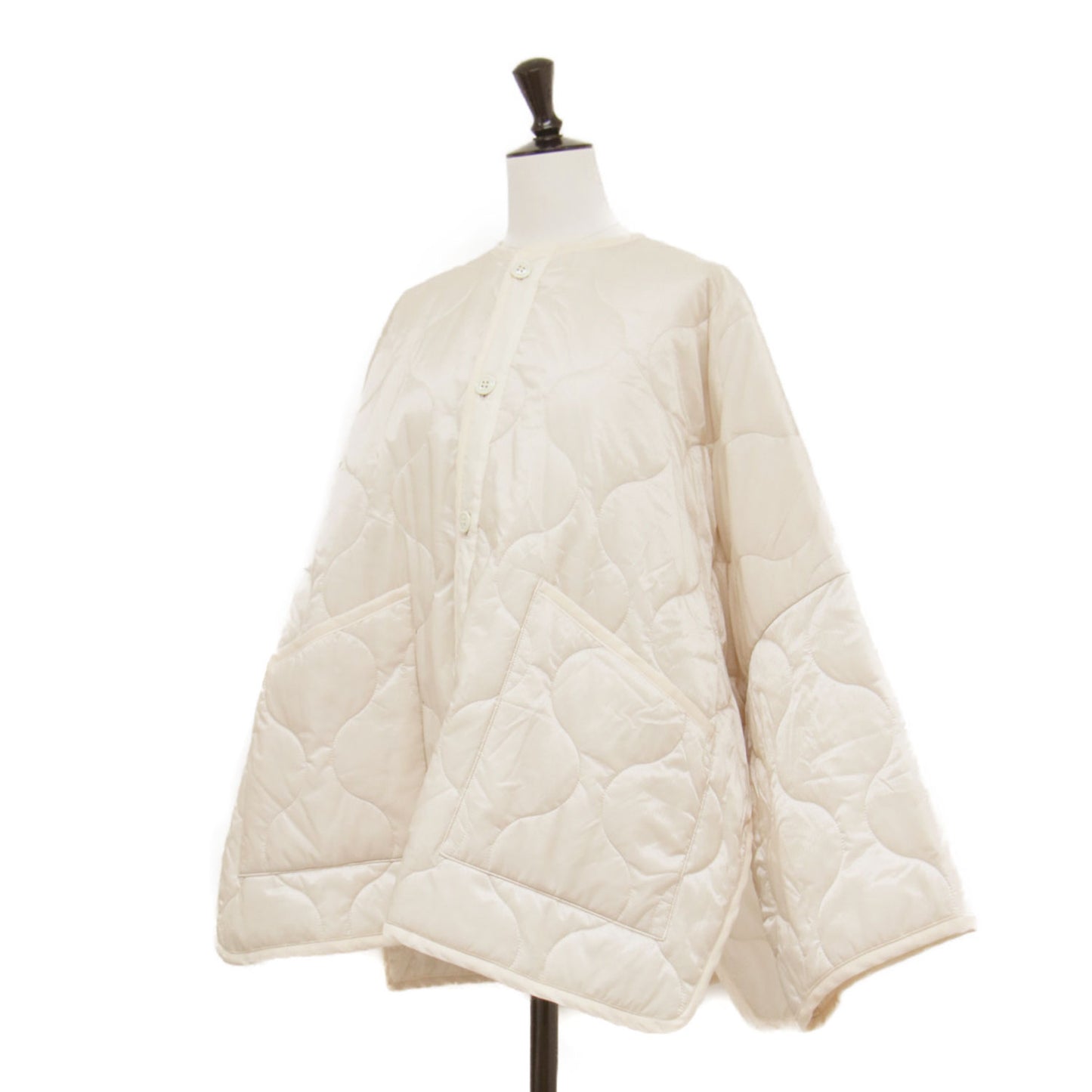 20秋冬 キルティング ライナー ジャケット / QUILTED BIG LINER JACKET ノーカラー オーバーサイズ 中わた ナイロン