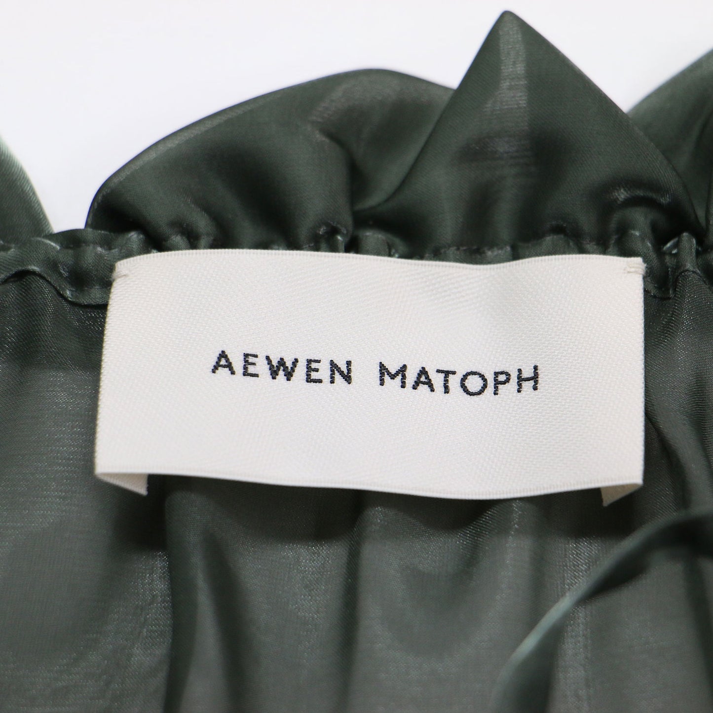 20秋冬 オーガンジー ドローストリング ブラウス / プルオーバー チュニック丈 長袖 ギャザー シアー