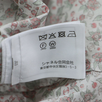 24秋冬 CCロゴ フラワー プリント ポプリン シャツ P78103V69946 / ブラウス 長袖 スタンドカラー 花柄 コットン