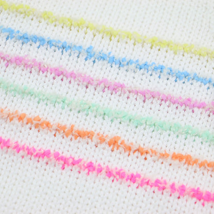 24春夏 アシンメトリー ボーダー ワイドスリーブ ニット P77146K11142 / プルオーバー 五分袖 クルーネック コットン