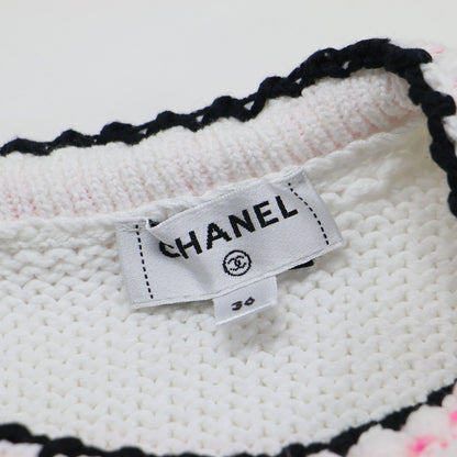 24春夏 アシンメトリー ボーダー ワイドスリーブ ニット P77146K11142 / プルオーバー 五分袖 クルーネック コットン