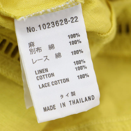 リネン はしごレース ミドルシャツ / 長袖 ワイド Aライン