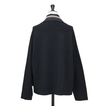 シグネチャー ジャージー カットソー / プルオーバー 長袖 スキッパーカラー ワイド スリット ポロ ストレッチ