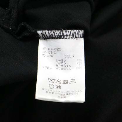 シグネチャー ジャージー カットソー / プルオーバー 長袖 スキッパーカラー ワイド スリット ポロ ストレッチ