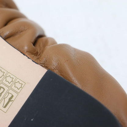 スクエアトゥ ギャザー パンプス / GatherFLT フラット レザー