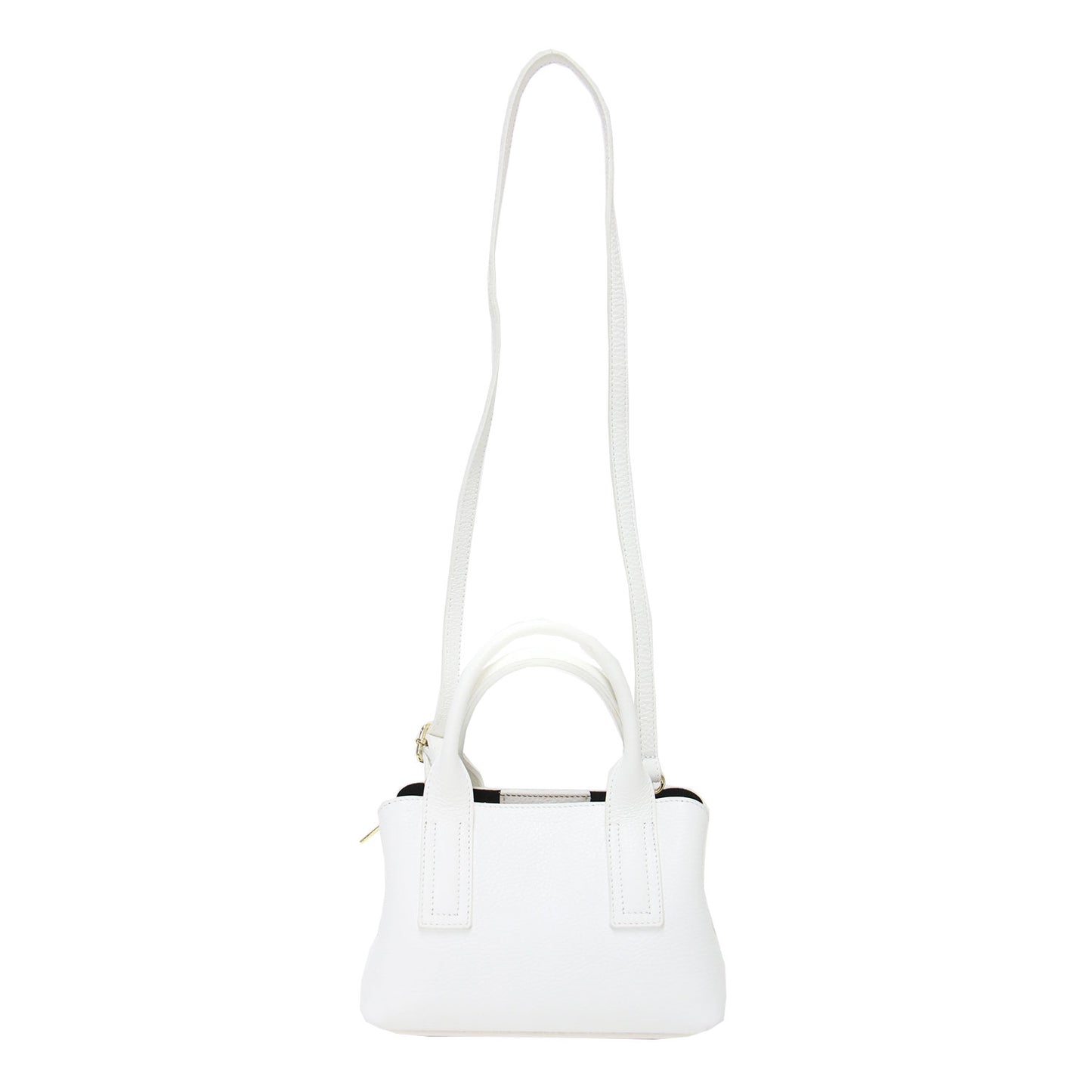 ミニトートバッグ / Bianco ショルダーバッグ 2WAY クロスボディ ダブルジップ レザー