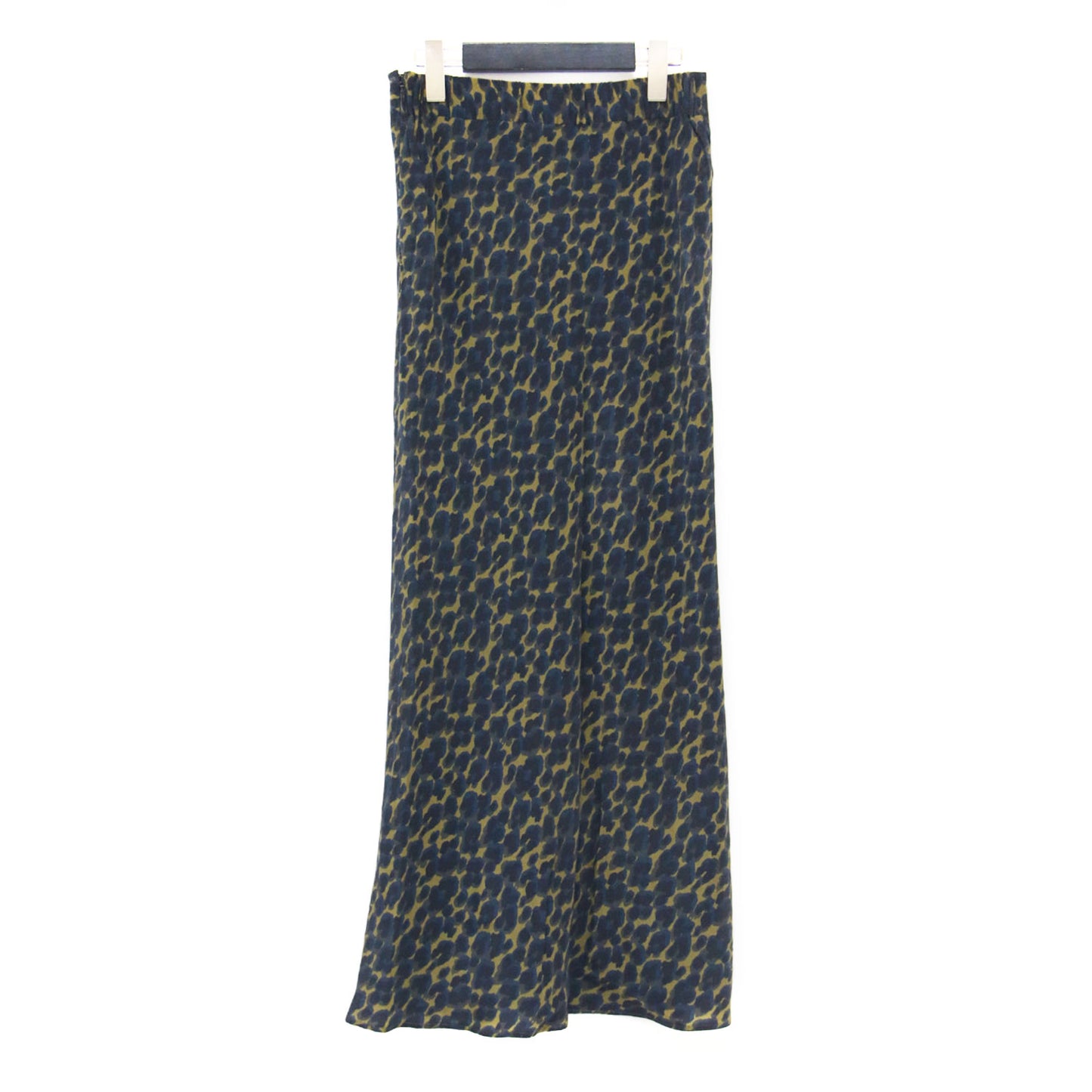 24秋冬 レオパード スカート / LEOPARD SKIRT ロングスカート Iライン ウエストゴム 微起毛 総柄