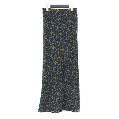 24秋冬 レオパード スカート / LEOPARD SKIRT ロングスカート Iライン ウエストゴム 微起毛 総柄