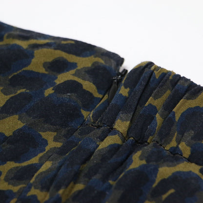 24秋冬 レオパード スカート / LEOPARD SKIRT ロングスカート Iライン ウエストゴム 微起毛 総柄