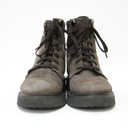 レースアップ スウェード ショートブーツ / フラット 厚底 ゴアテックス レザー