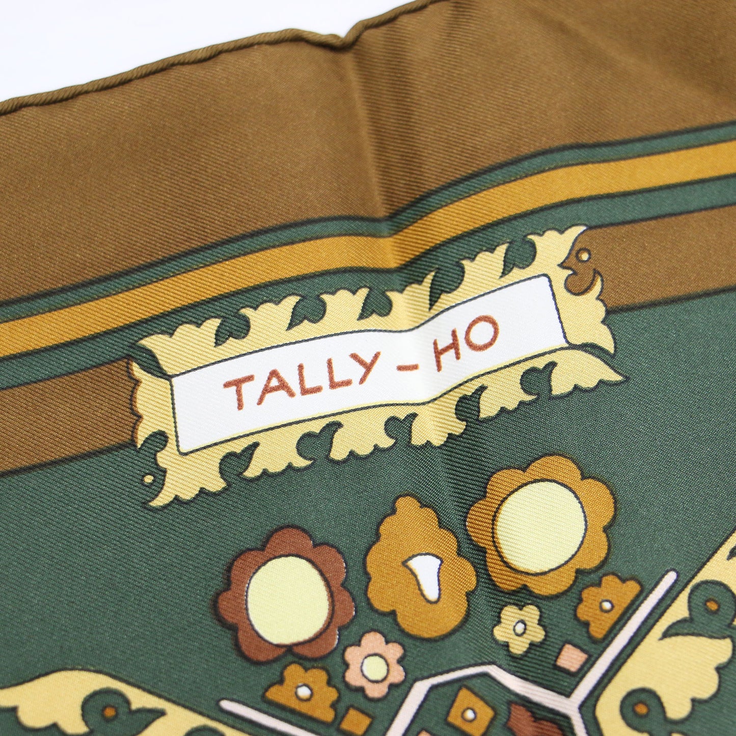 シルクスカーフ カレ90 / TALLY-HO ヴィンテージ 大判 動物柄
