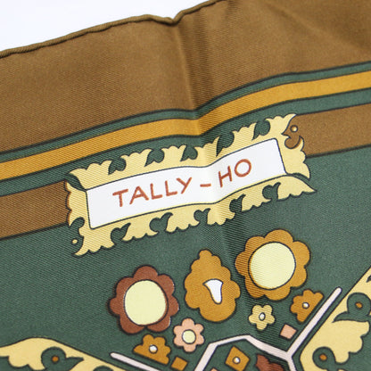 シルクスカーフ カレ90 / TALLY-HO ヴィンテージ 大判 動物柄