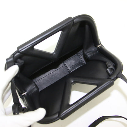ポイント スモール トライアングル ショルダーバッグ / ハンドバッグ 2WAY ミニ 肩掛け クロスボディ 牛革