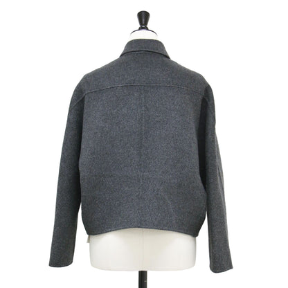 24秋冬 ダブルフェイス ショートコート / Moxie Briane レギュラーカラーコート コンパクト丈 ボックス ポケット ウール カシミヤ