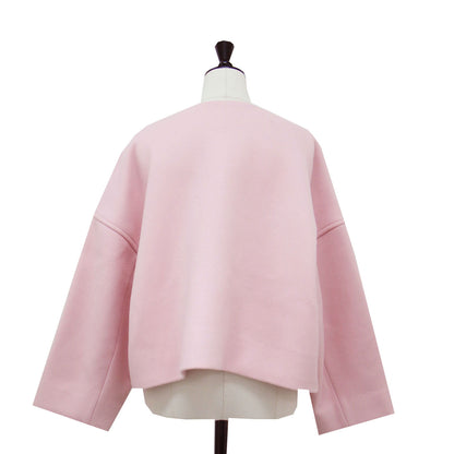 21春夏 ダブルフェイス ショートコート / ジャケット 長袖 Vネック ワイド ドロップショルダー ウール