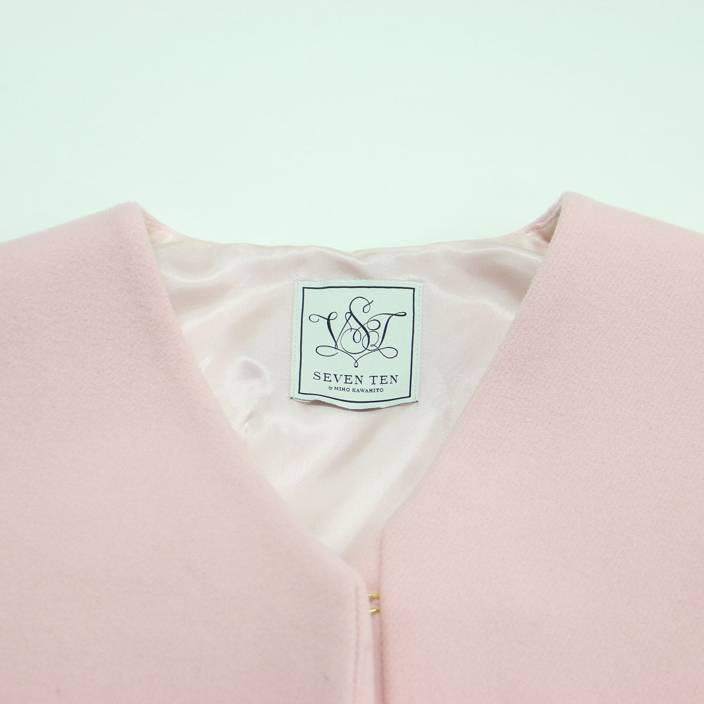 21春夏 ダブルフェイス ショートコート / ジャケット 長袖 Vネック ワイド ドロップショルダー ウール