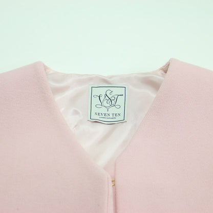 21春夏 ダブルフェイス ショートコート / ジャケット 長袖 Vネック ワイド ドロップショルダー ウール