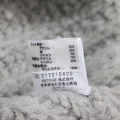 エコファー ボリュームスリーブ ニット / ECO FUR SLEEVE KNIT プルオーバー クルーネック 長袖 ローゲージ ウール