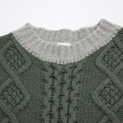 エコファー ボリュームスリーブ ニット / ECO FUR SLEEVE KNIT プルオーバー クルーネック 長袖 ローゲージ ウール