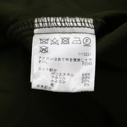 ニット ドッキング シャツ / プルオーバー タートルネック 長袖 バックベルト ウエストゴム ウール コットン