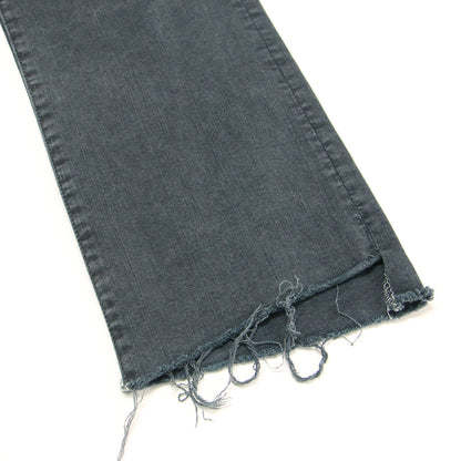 ダメージ加工 スキニー デニムパンツ / FADED BLACK INSIDER CROP ストレッチ クロップド丈 コンパクト コットン ストレッチ