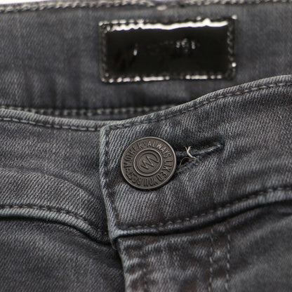 ダメージ加工 スキニー デニムパンツ / FADED BLACK INSIDER CROP ストレッチ クロップド丈 コンパクト コットン ストレッチ