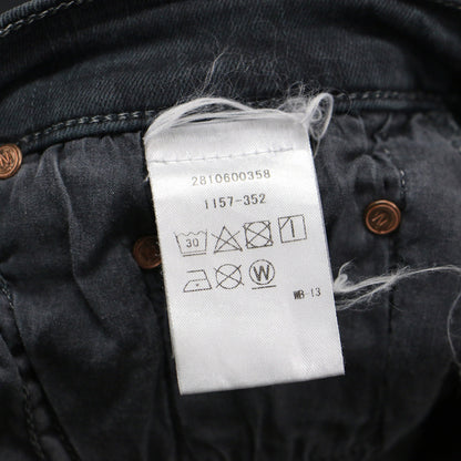 ダメージ加工 スキニー デニムパンツ / FADED BLACK INSIDER CROP ストレッチ クロップド丈 コンパクト コットン ストレッチ