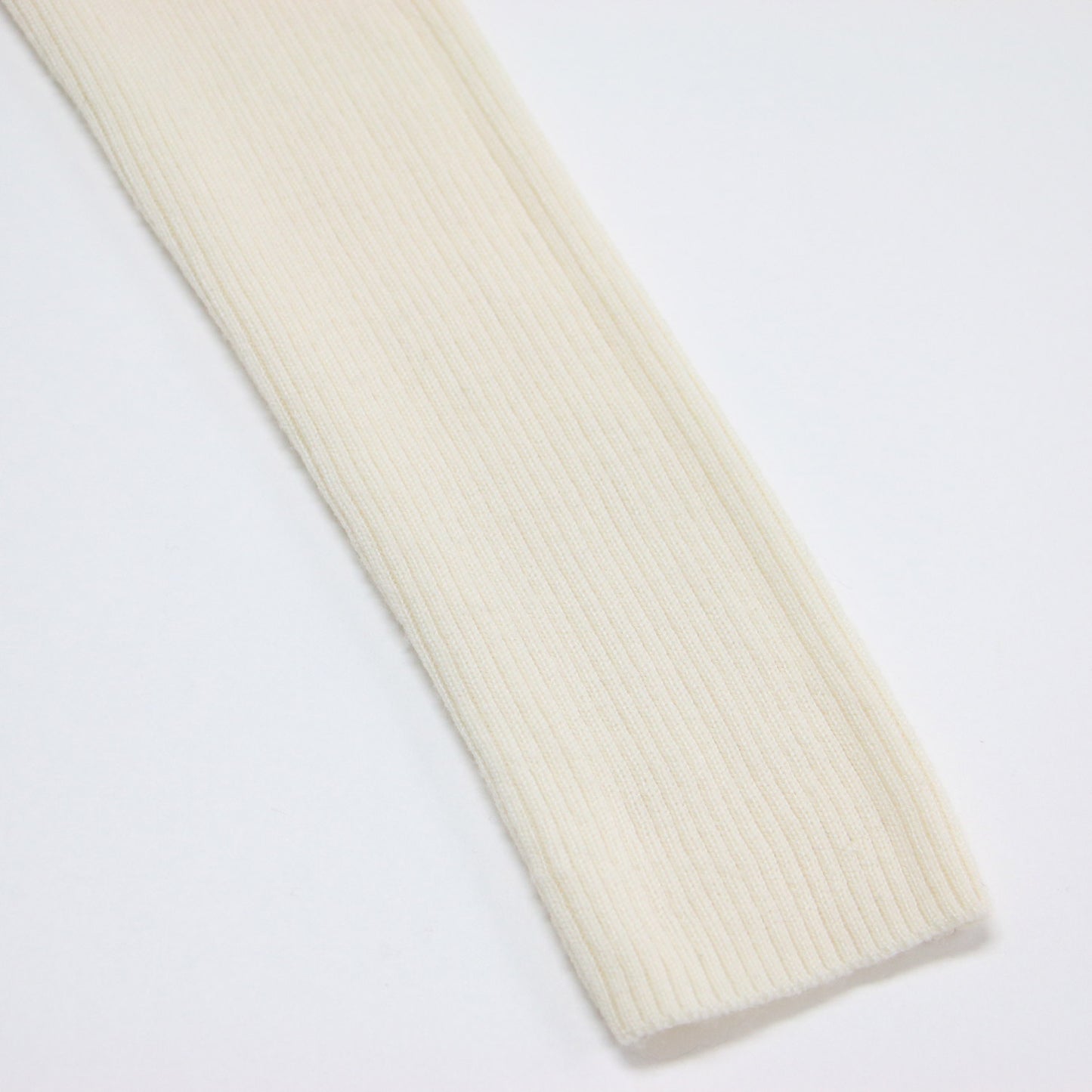 14Gリブ エクストラファイン メリノウール ラウンドネック ニット / プルオーバー 長袖 コンパクト ストレッチ