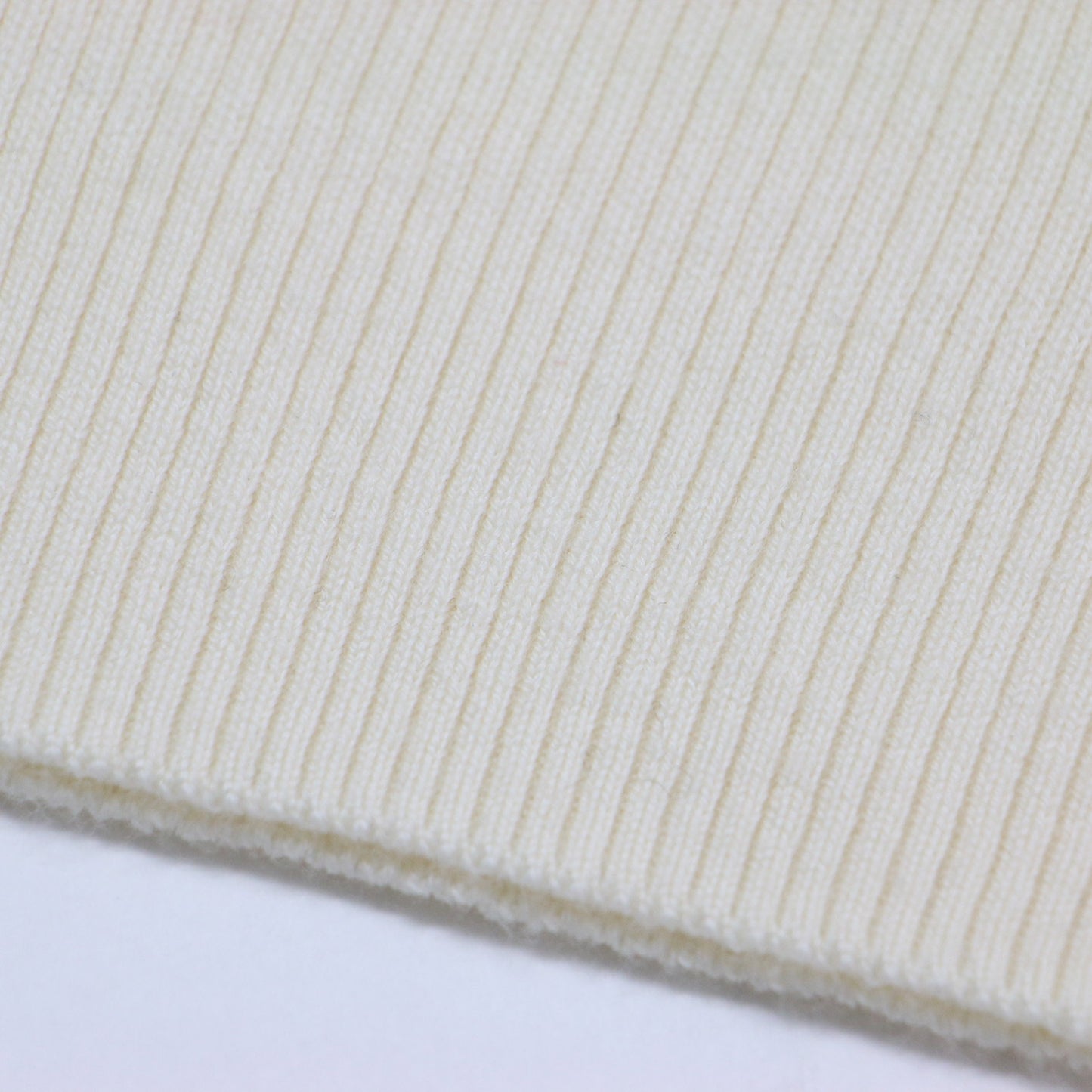 14Gリブ エクストラファイン メリノウール ラウンドネック ニット / プルオーバー 長袖 コンパクト ストレッチ