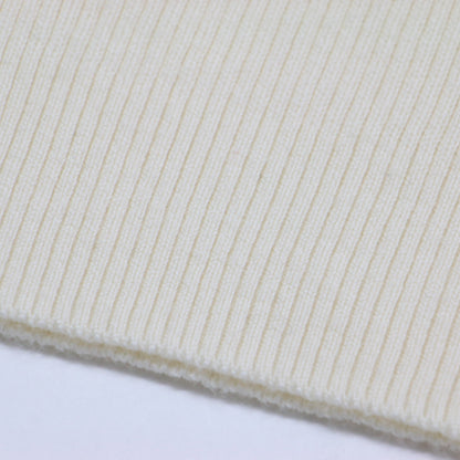 14Gリブ エクストラファイン メリノウール ラウンドネック ニット / プルオーバー 長袖 コンパクト ストレッチ