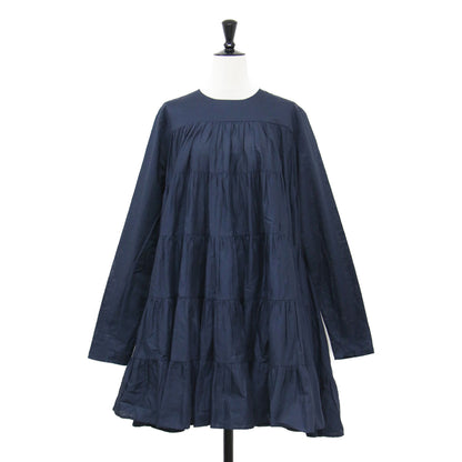 × TOMORROWLAND 別注 ソリマン ティアードドレス / SOLIMAN ワンピース 長袖 クルーネック 膝丈 フレア Aライン コットン