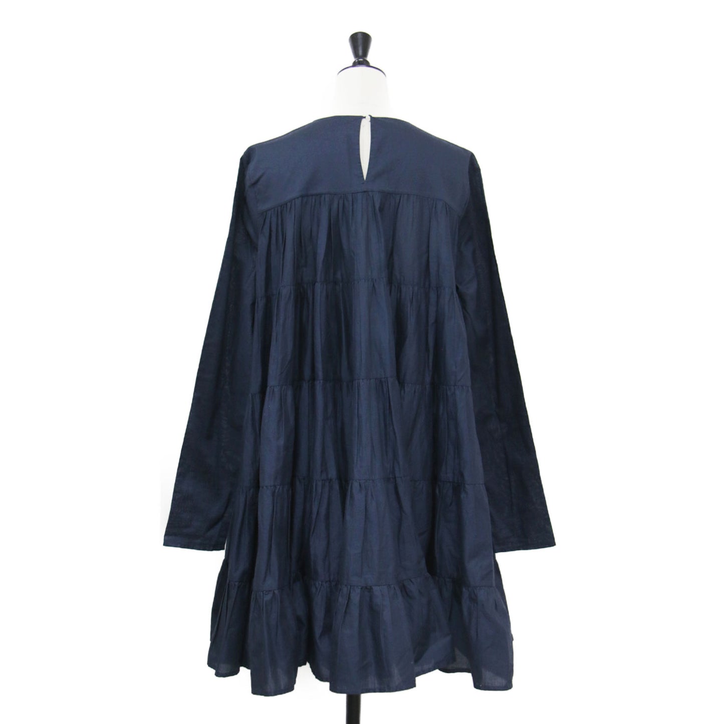 × TOMORROWLAND 別注 ソリマン ティアードドレス / SOLIMAN ワンピース 長袖 クルーネック 膝丈 フレア Aライン コットン